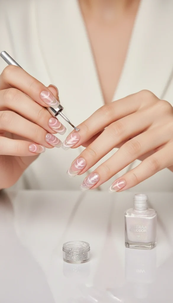 Sheer Layered Nail Art