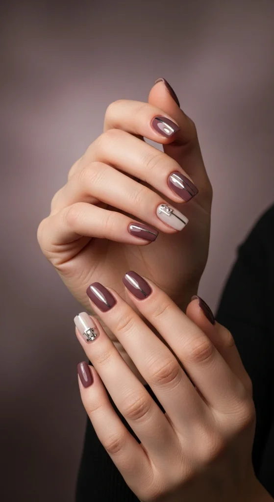 Smoky Mauve with Silver Accents