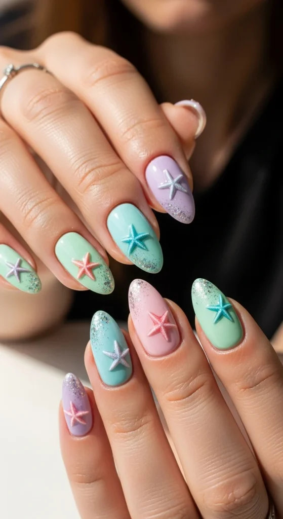 Starfish Accents on Pastel Bases