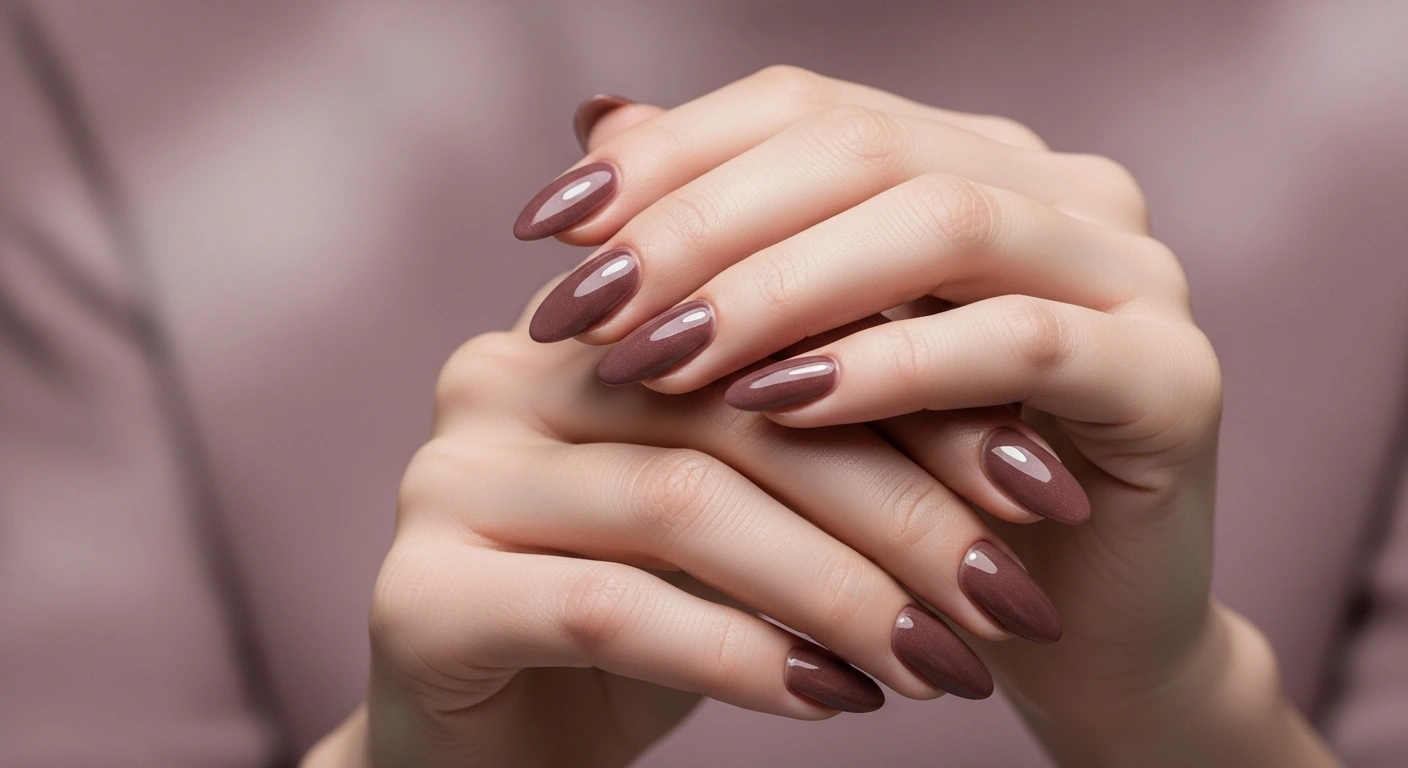 Stylish Smoky Mauve Nails