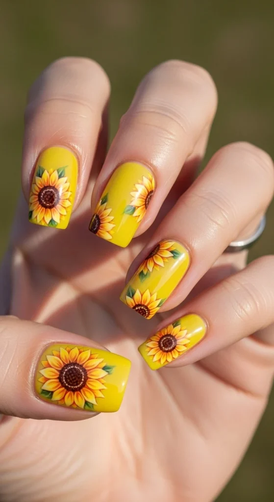 Sunflower Art with Glossy Finish