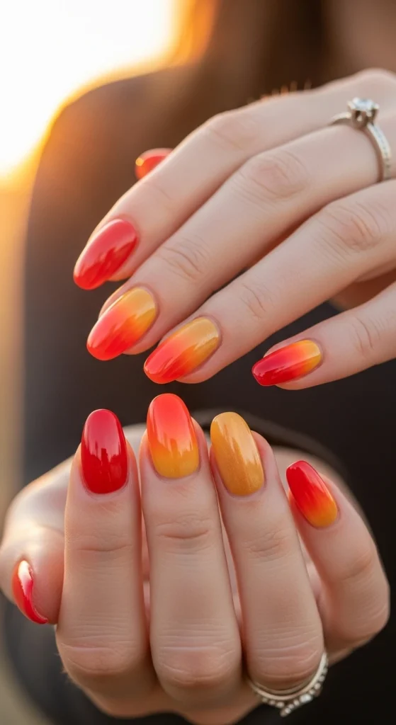 Sunset Ombre Nails