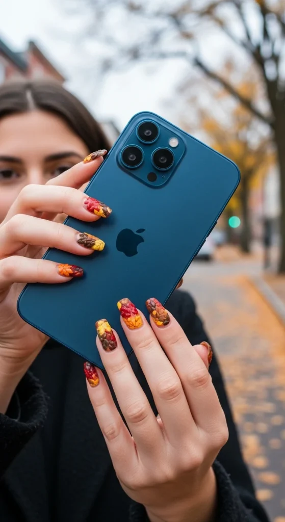 Textured Autumn Leaves Design