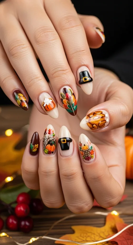 Thanksgiving-Inspired Nail Art