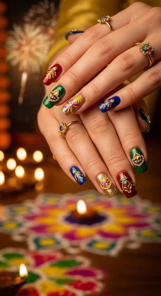 The Magic of Sparkle in Festive Nails