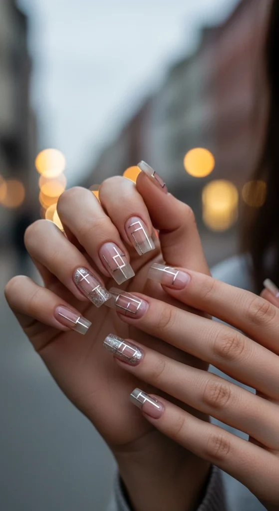 Transparent & Negative Space Nails