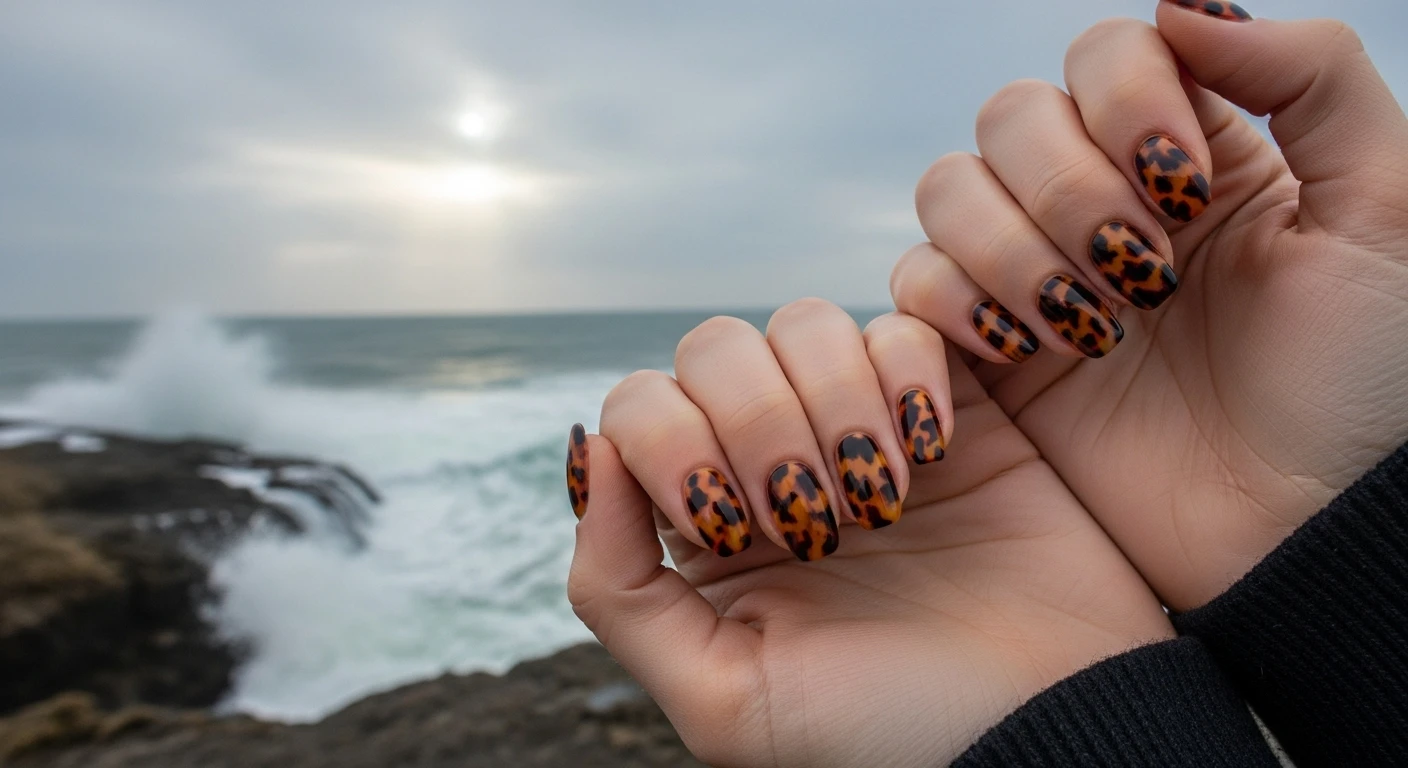 Trendy Tortoise Shell Nails 2025