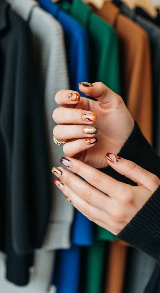 Twisted French Fall Nails