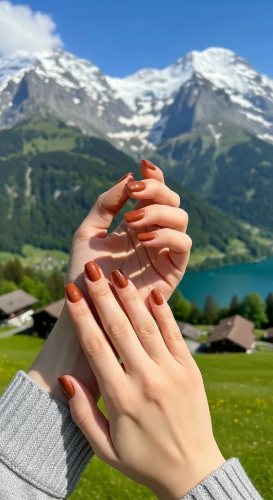 Warm Hazelnut Glow Nails