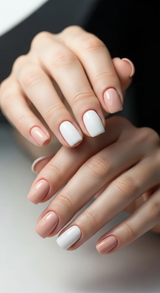 White Accent Nails for Clean, Chic Style