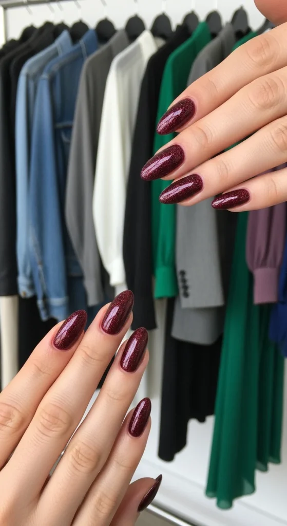Wineberry Glam Nails