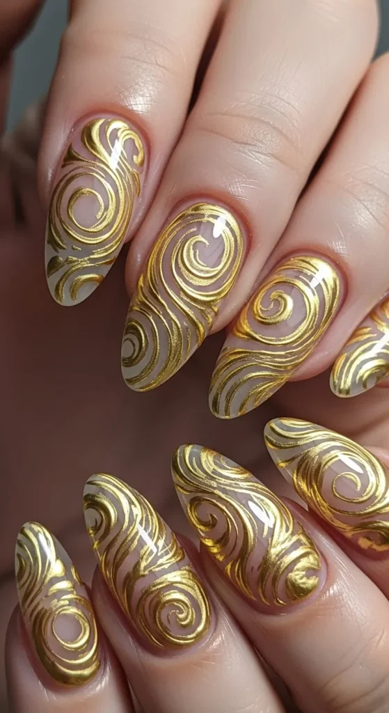 Abstract Gold Swirls for Artistic Flair
