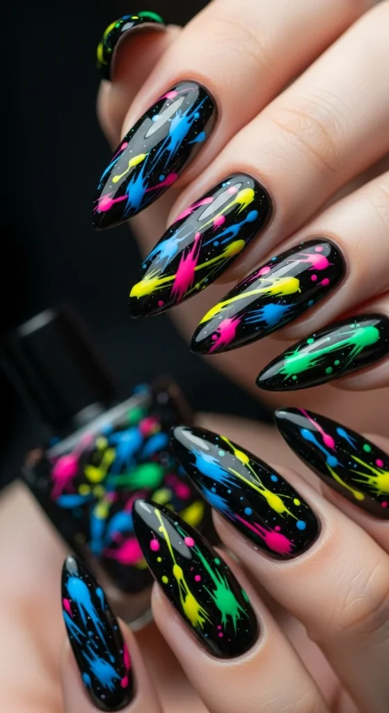 Artistic Abstract Brushstroke Nails