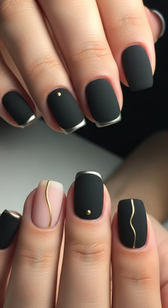 Black French Edge with Minimal Art
