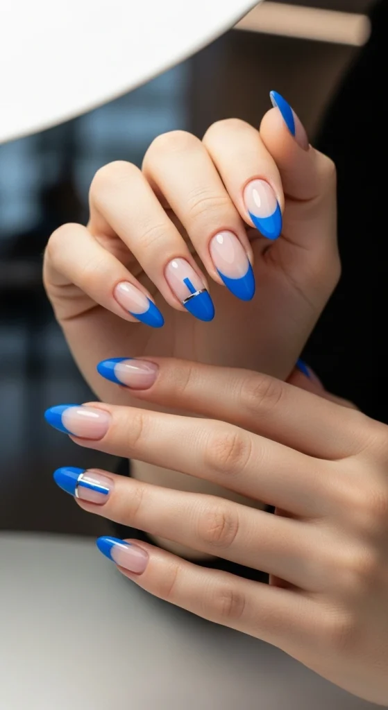 Blue French Tips for Modern Twist