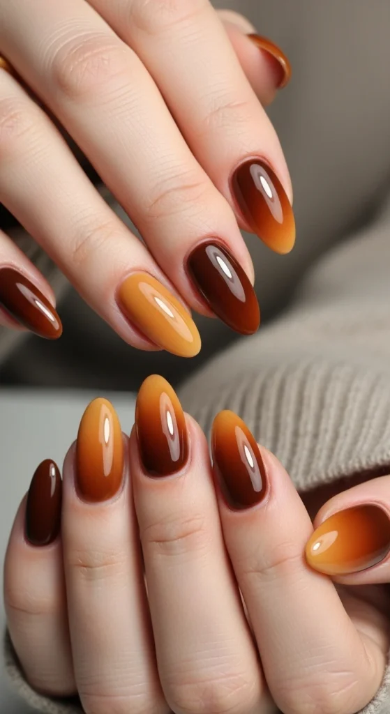 Caramel Ombre Nails