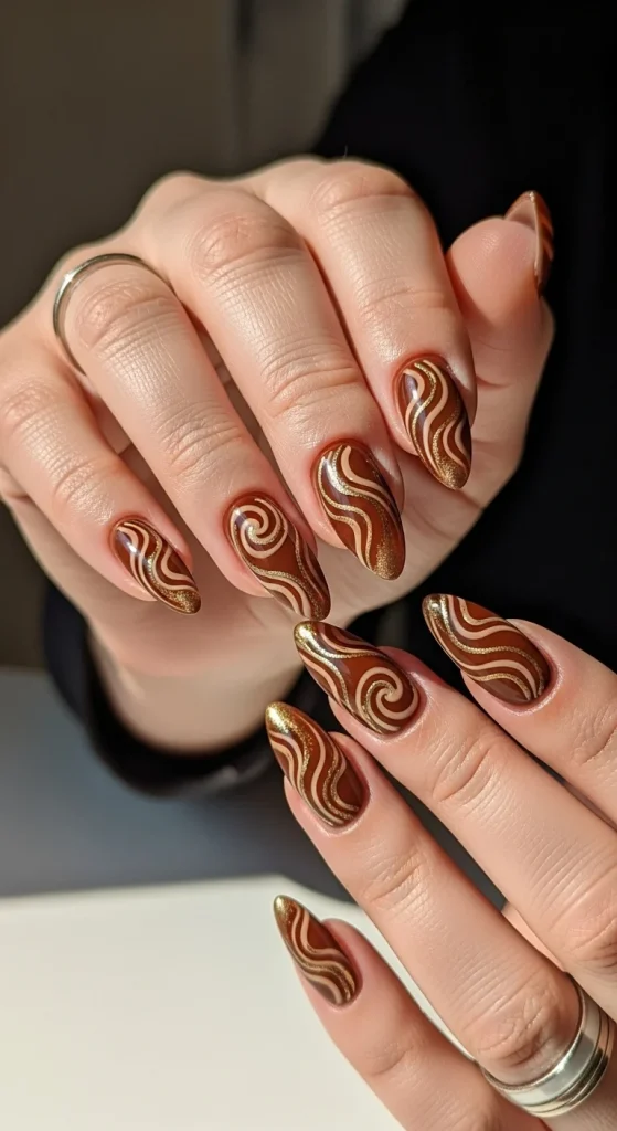 Cinnamon Swirl with Gold Accents