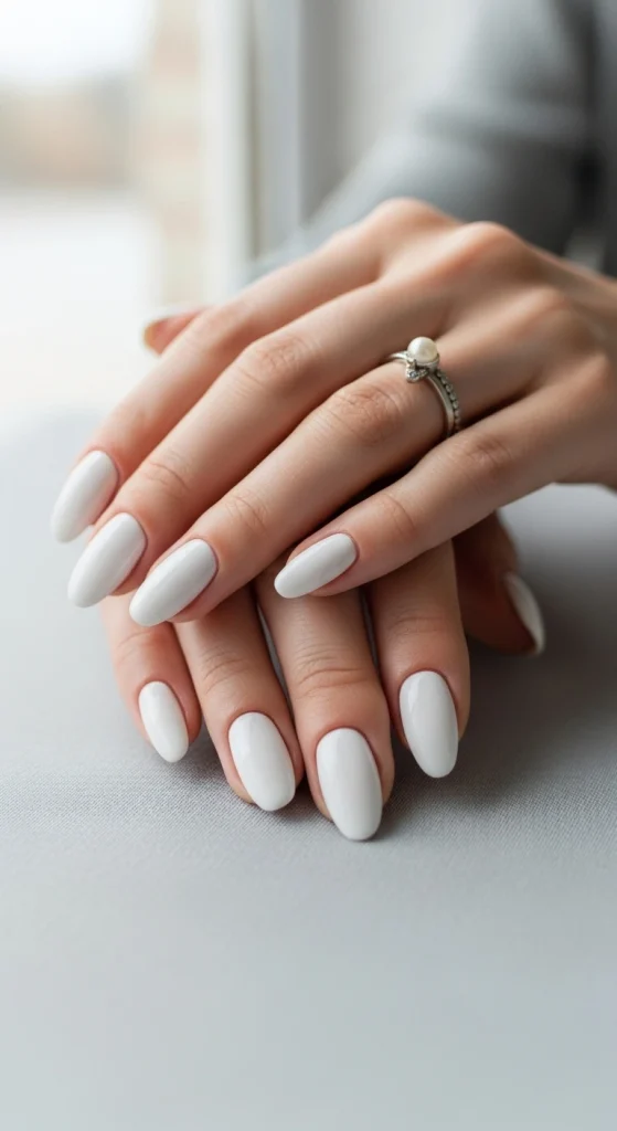 Classic All-White Nails