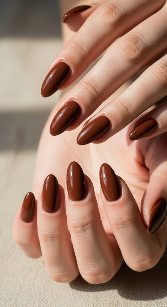 Classic Chocolate Brown Nails