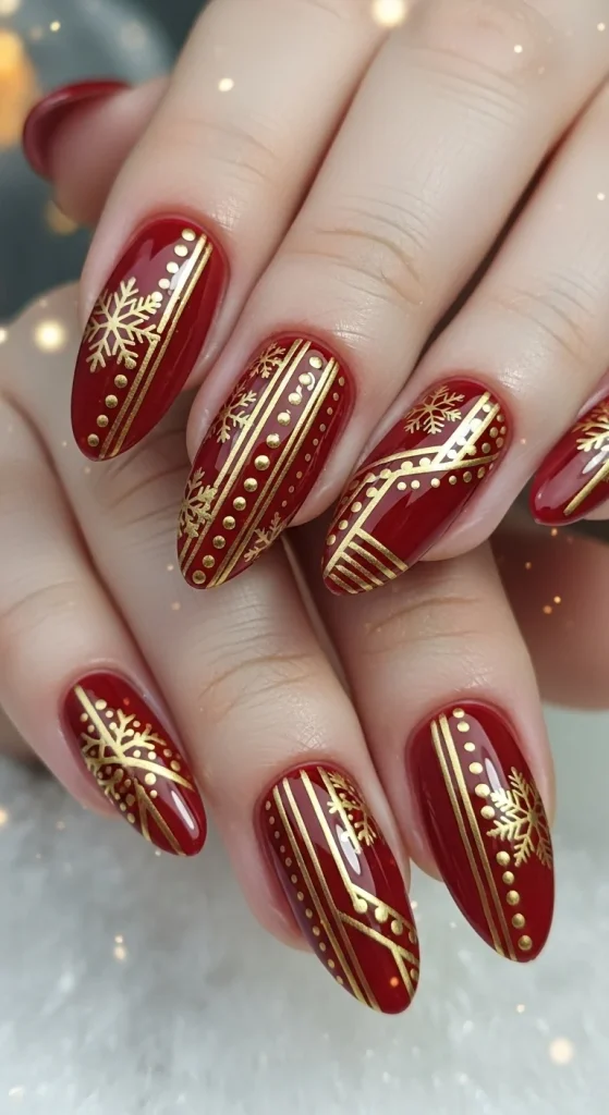 . Classic Red with Gold Accents