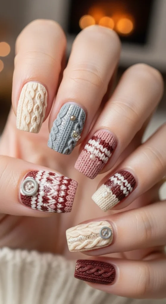 Cozy Sweater Texture Nails for a Cute, Seasonal Finish