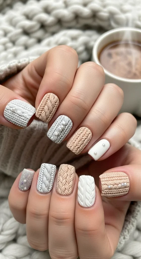 Cozy Sweater Texture Nails for a Soft Winter Feel