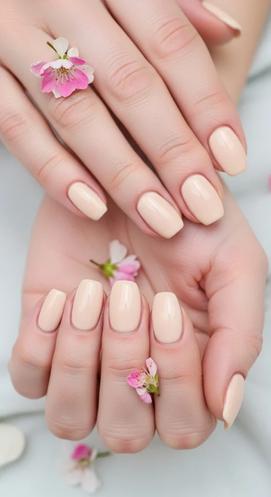 Creamy Nude Shades with Subtle Spring Warmth