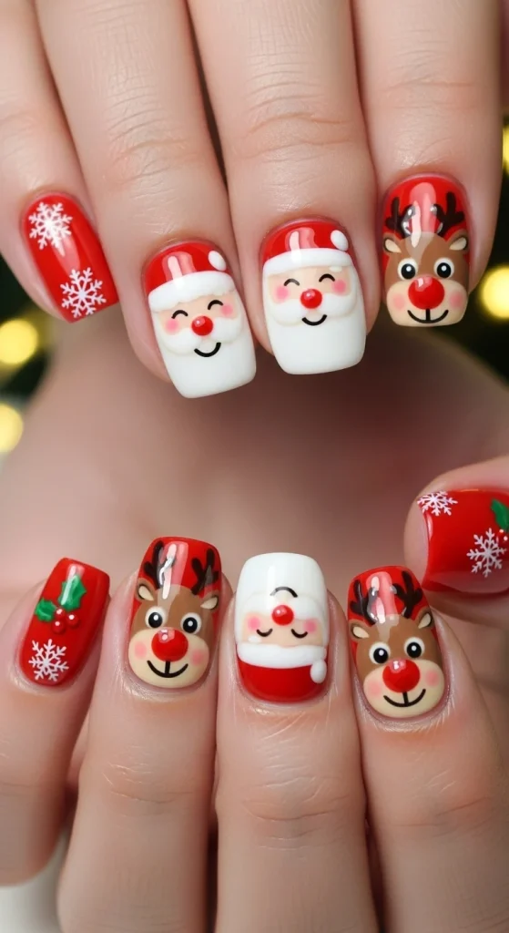 Cute Santa or Reindeer Motifs