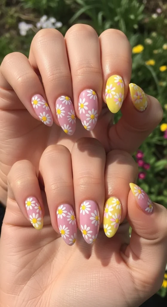 Daisy-Inspired Nail Art