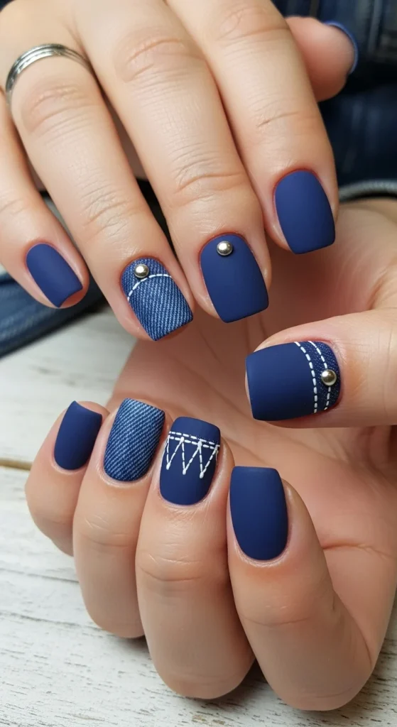 Denim-Inspired Nails