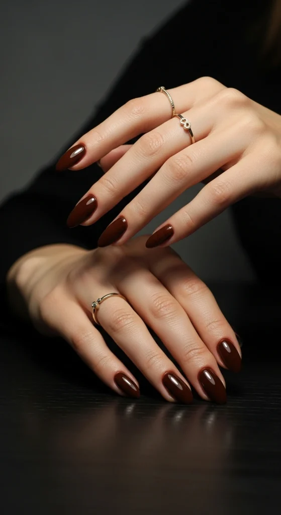 Espresso Brown Nails for a Sleek and Bold Look