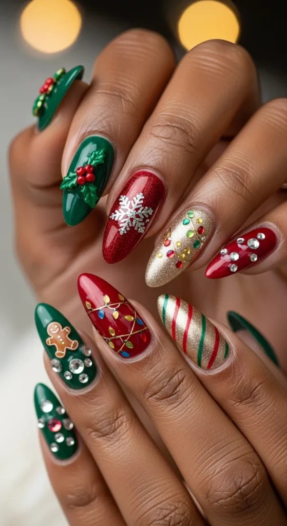 Festive Nail Stickers and Charms