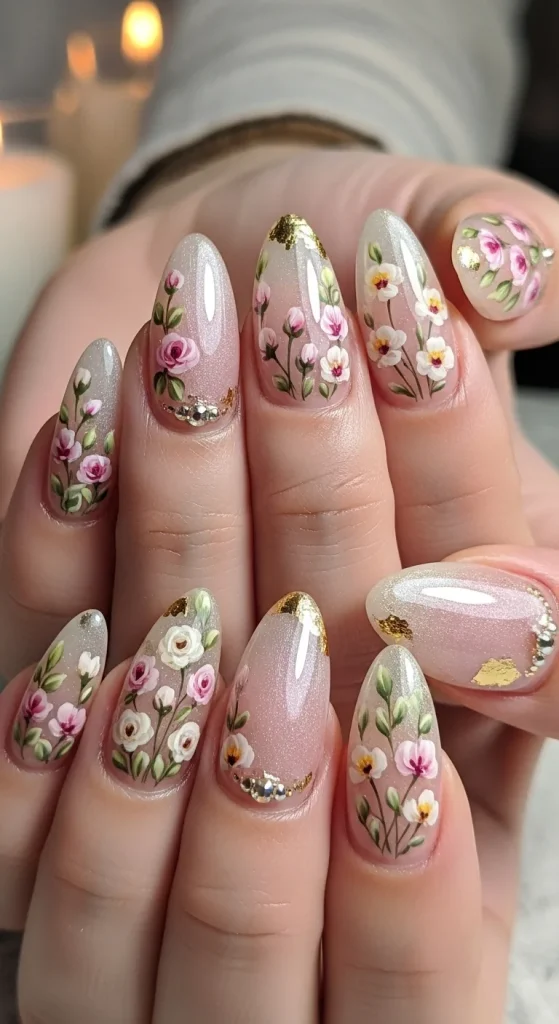 Floral Nail Art for a Romantic Vibe