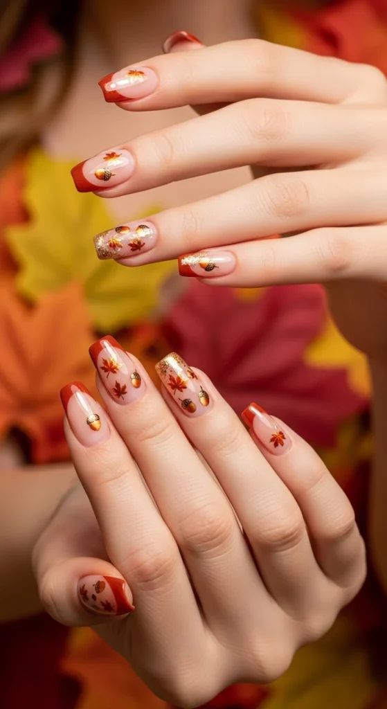 French Tips with a Fall Twist