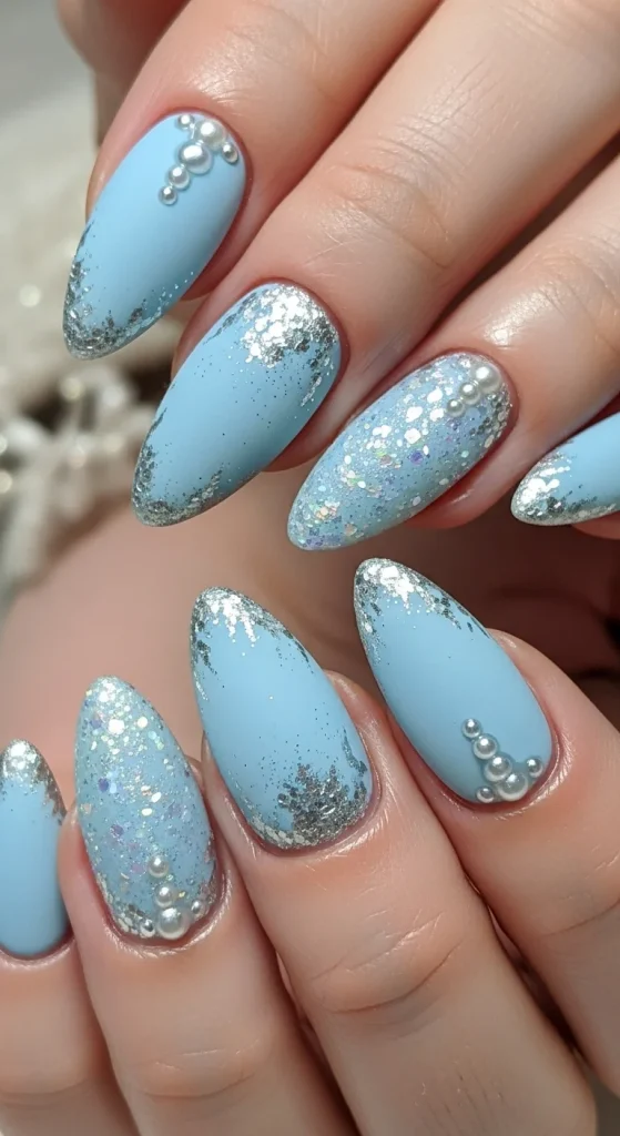 Frost-Kissed Baby Blue Nails