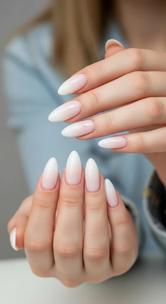 Frosted White Ombre for a Clean Finish