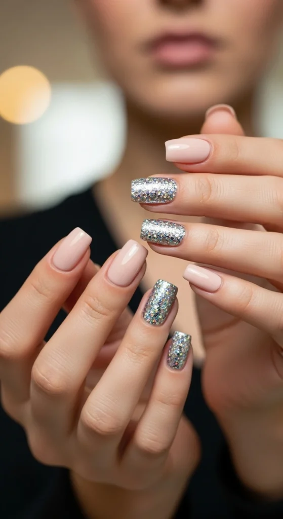 Glitter Accent Nails That Shine