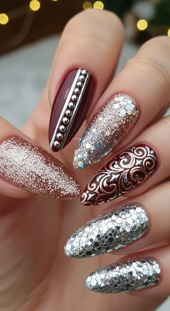 Glitter and Metallic Accents for Festive Glam