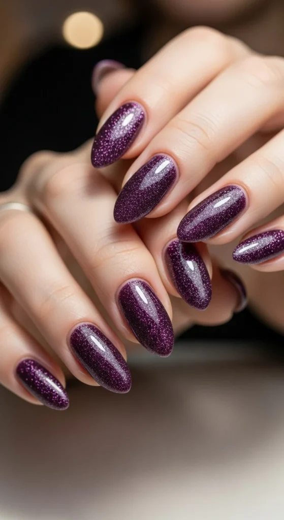 Glittered Plum for Subtle Sparkle