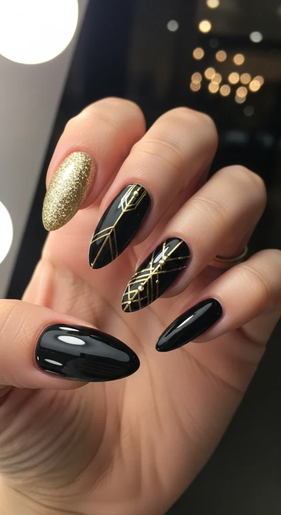 Golden Accent Luxury Nails