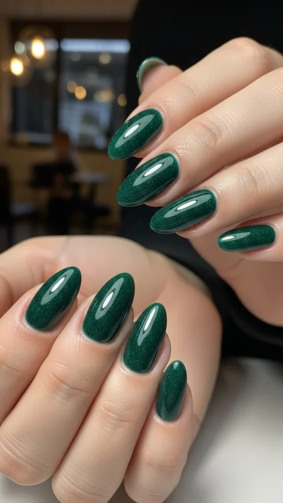 Green Velvet Gel Nails
