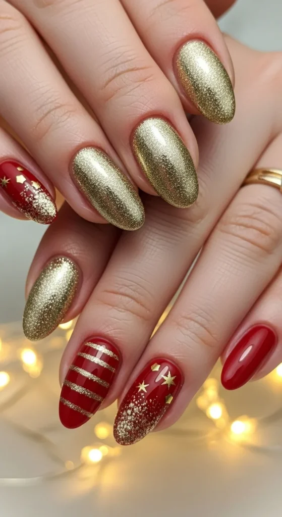 Holiday Sparkle with Gold and Red Combo