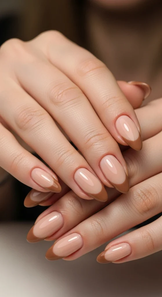 Latte Brown French Tips