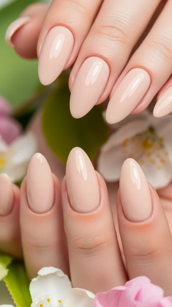 Light Pastel Almond Nails for a Fresh Spring Feel