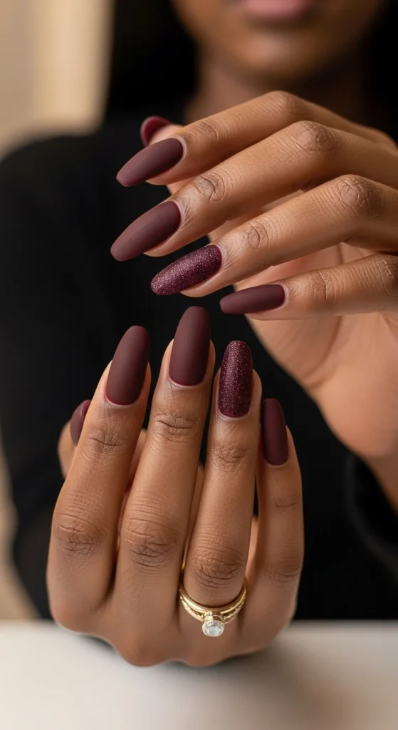 Matte Burgundy with Sparkle