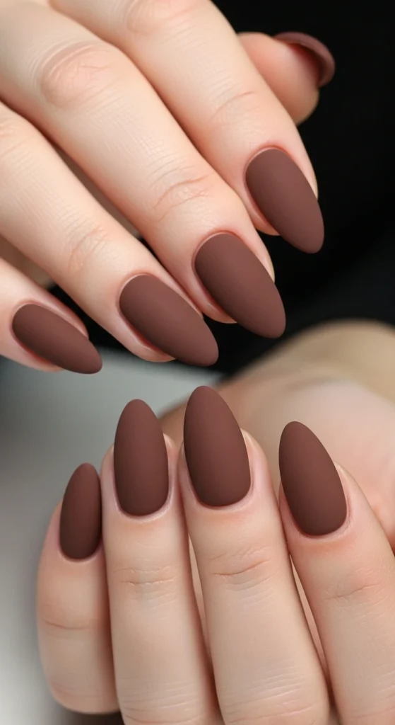 Matte Mocha Nails