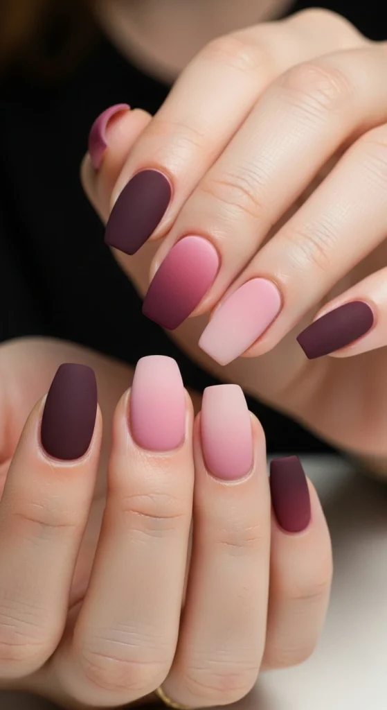 Matte Ombre Nails for a Velvet Touch