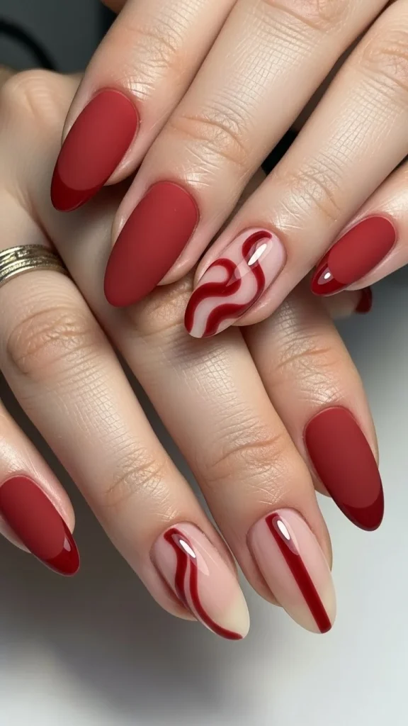 Matte Red with Glossy Accents