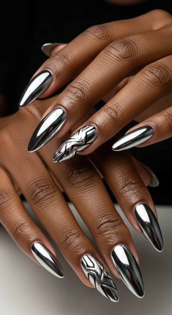 Metallic Silver and Chrome
