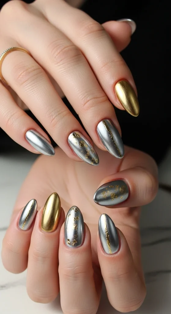 Metallic Silver and Gold Touches